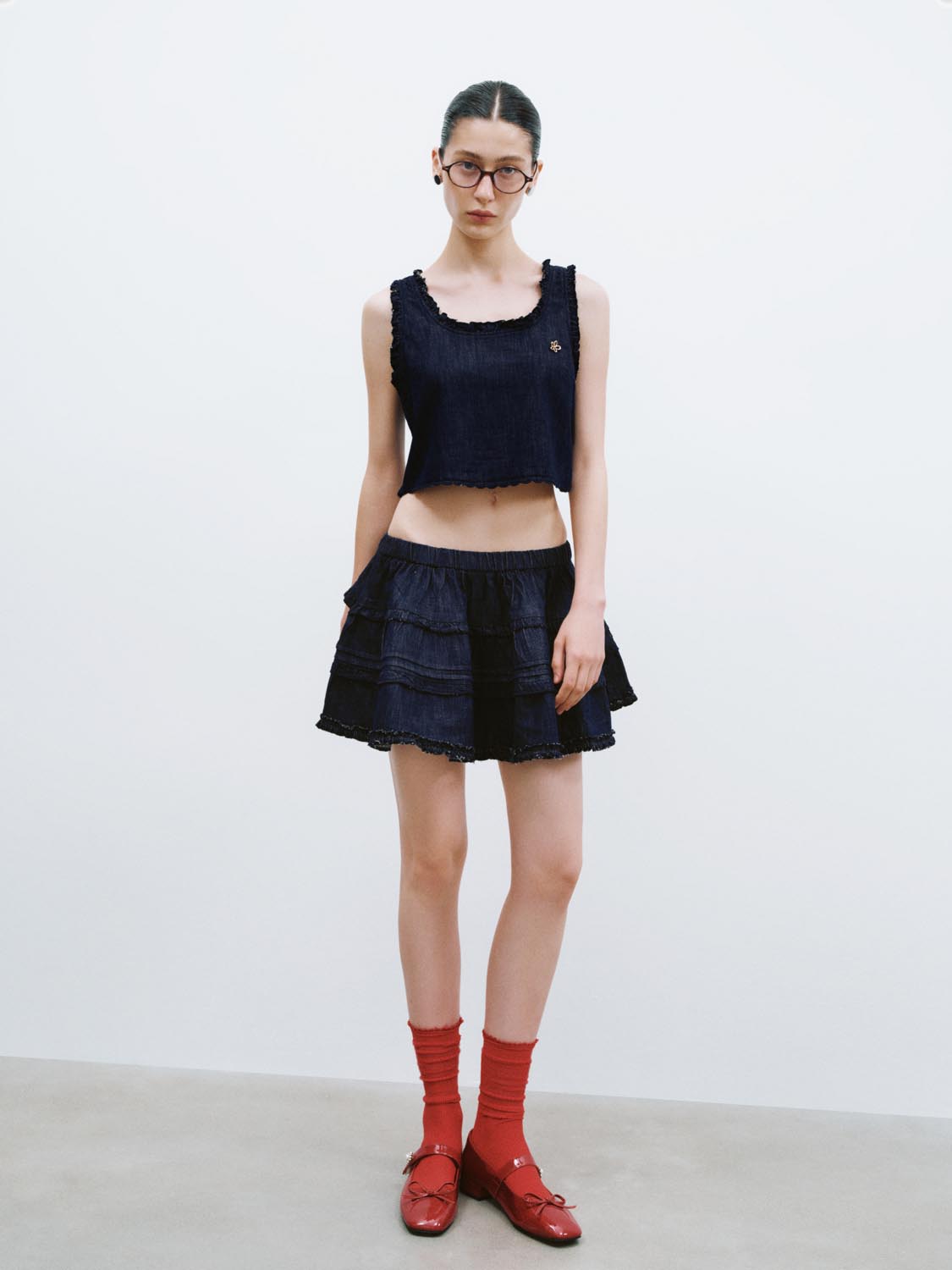 Denim Frilled Shirts