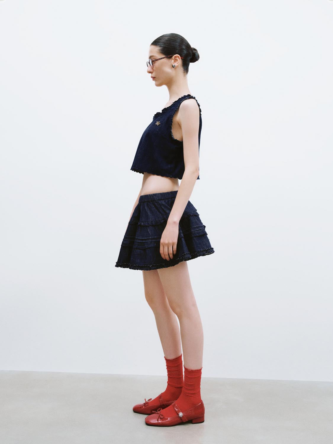 Denim Frilled Shirts