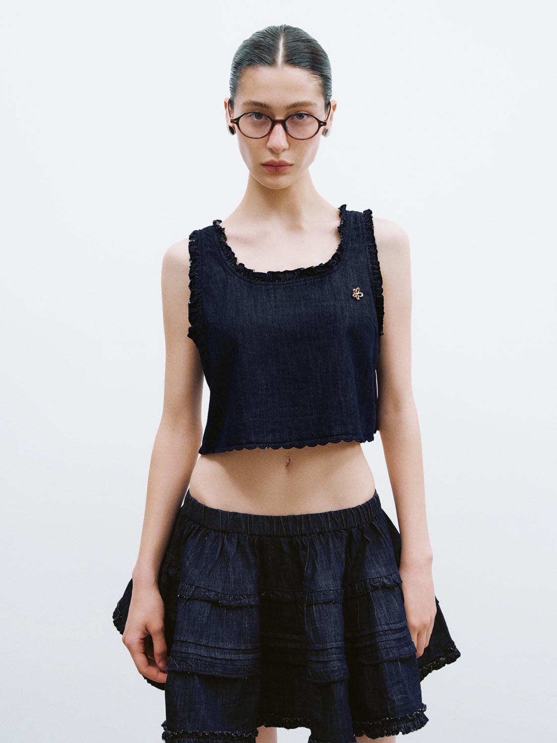 Denim Frilled Shirts