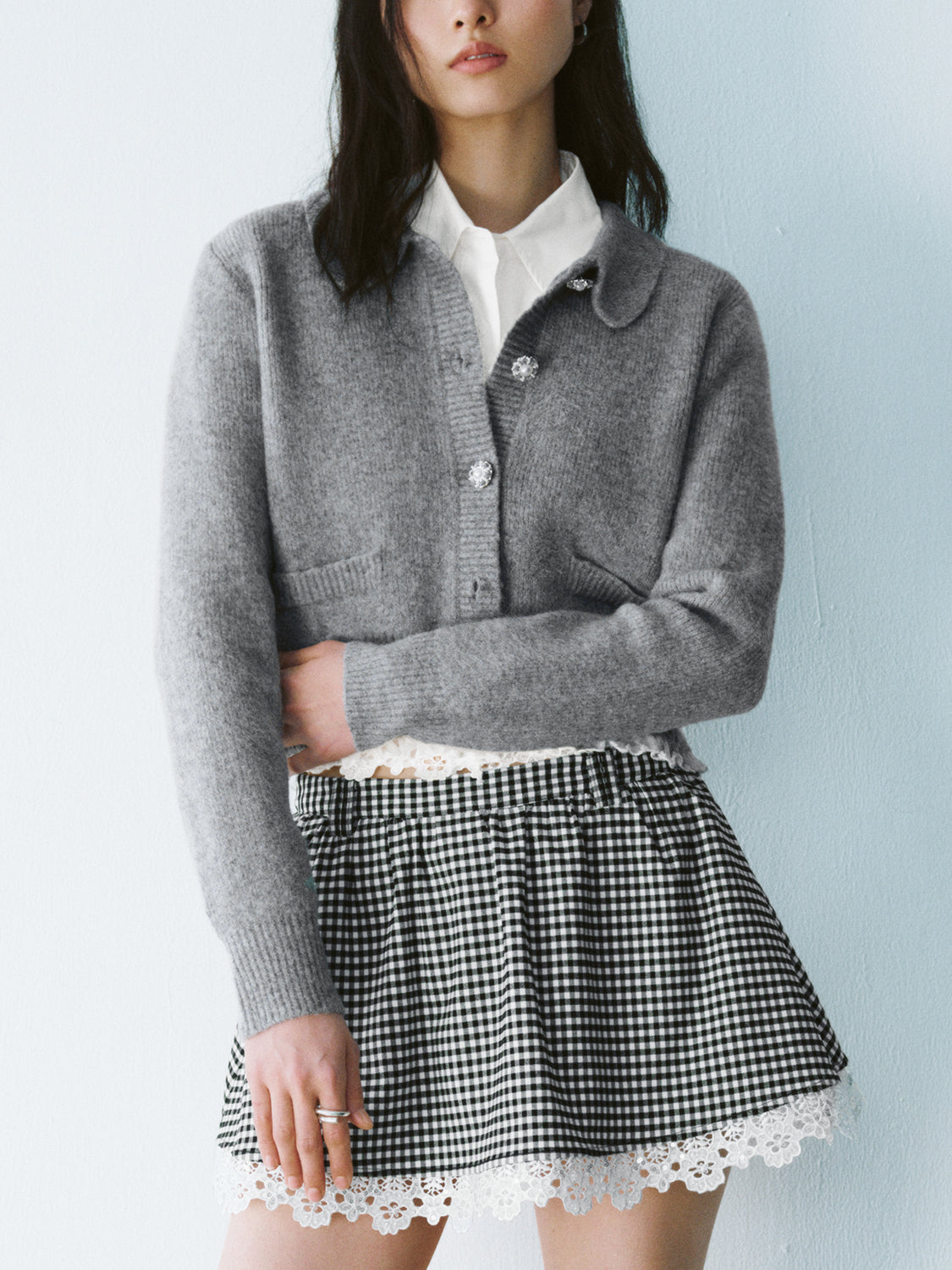 Peter Pan Collar Knitted Cardigans