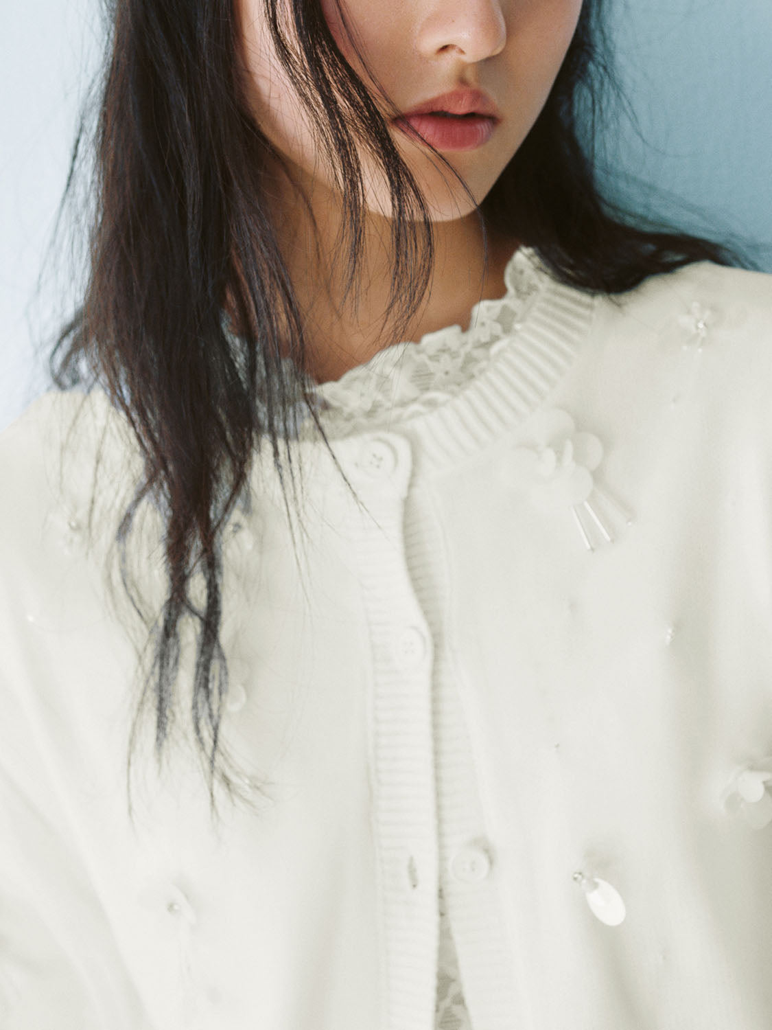 Crew Neck Knitted Cardigans