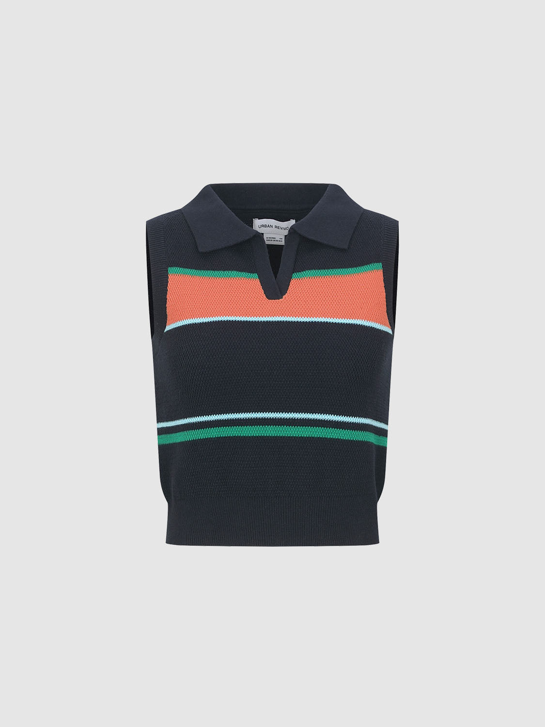 Color Block Knitted Sleeveless T-Shirts