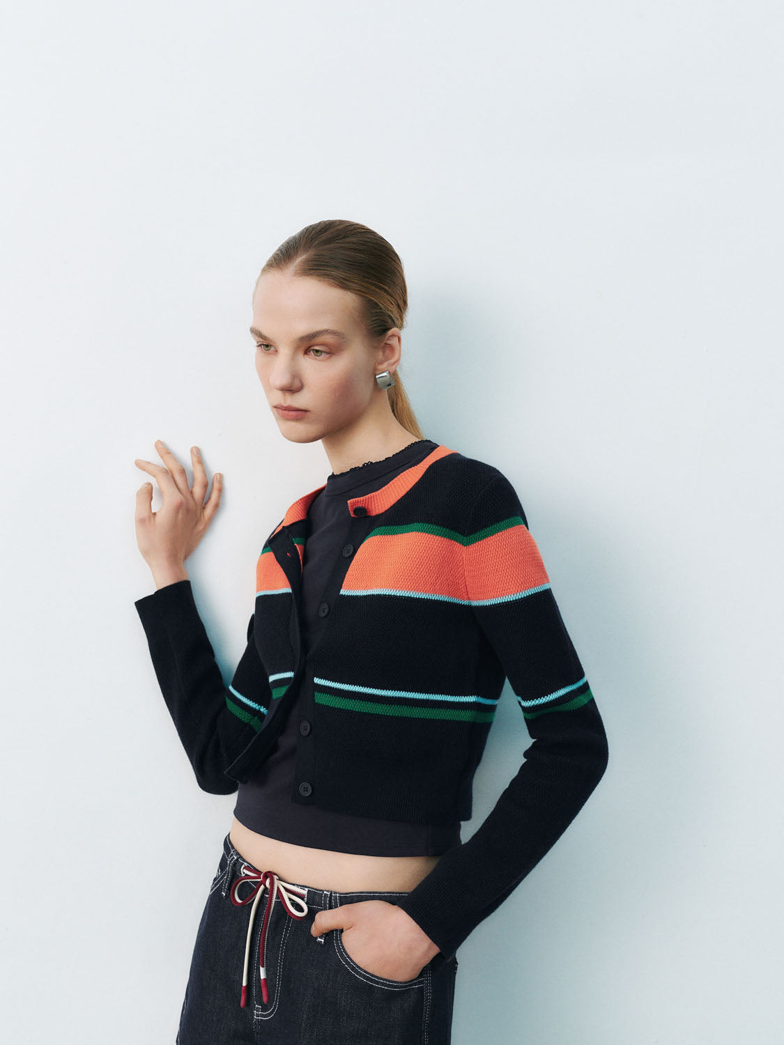 Color Block Knitted Cardigans