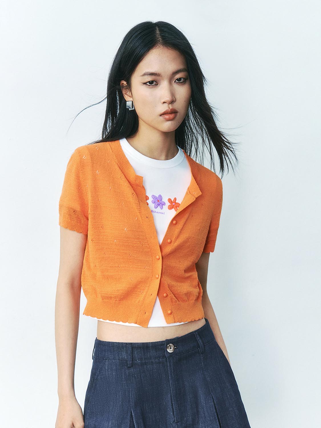 Knitted Short Sleeve Cardigans