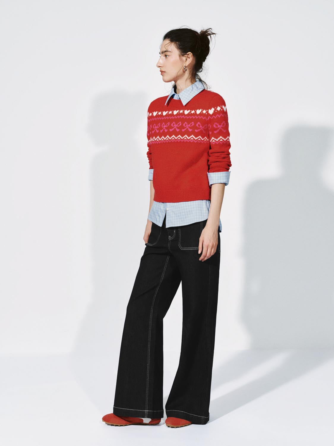 Balloon Hem Intarsia Long Sleeve Knitted T-Shirts – URBAN REVIVO Thailand