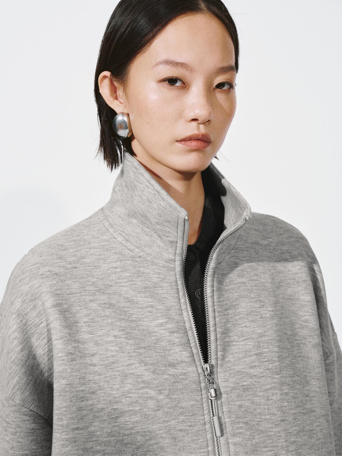 Mock Jacket Mock Neck Seamed Jackets – URBAN REVIVO Thailand