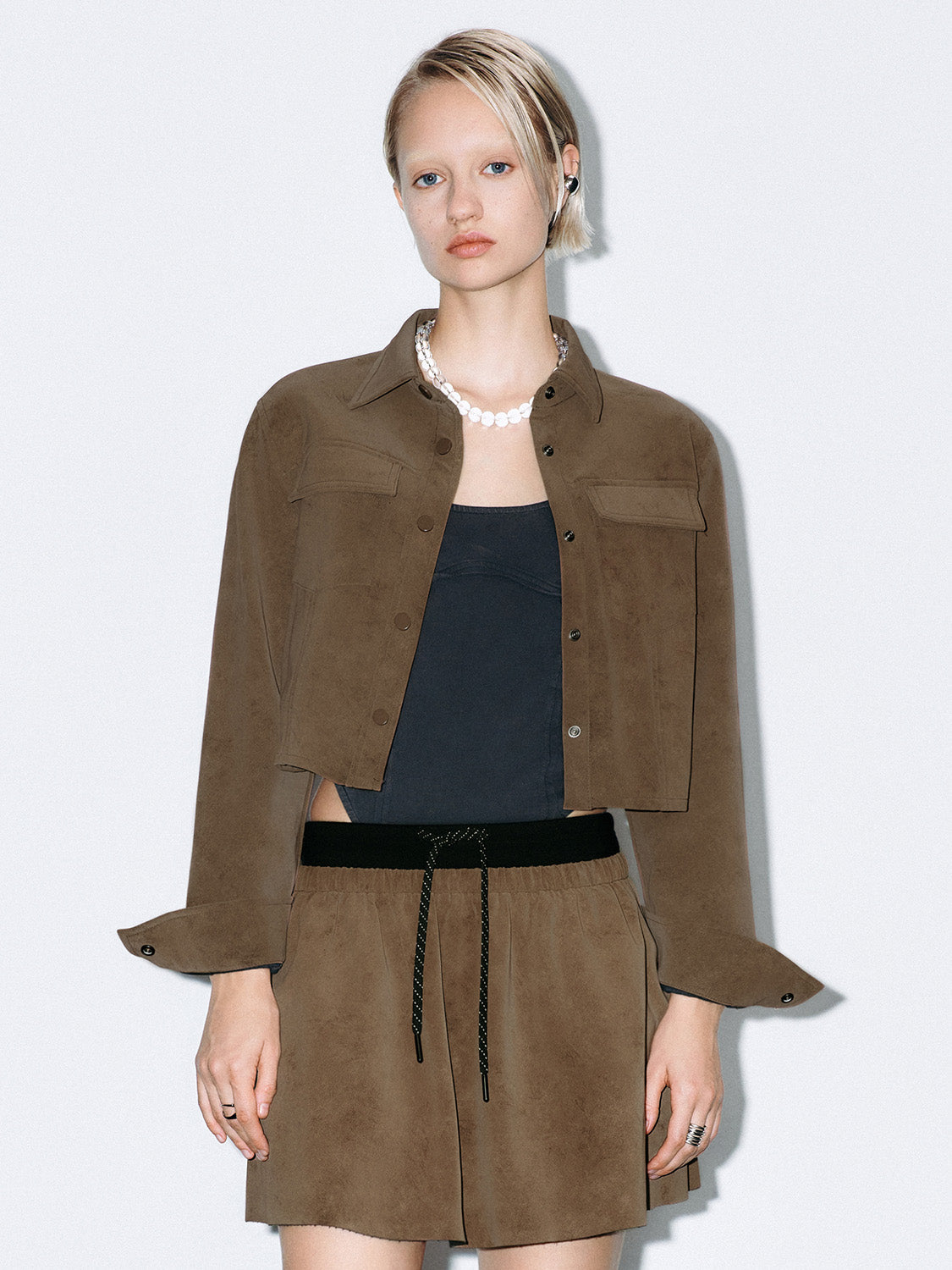 Cropped Flap Pocket Shirts