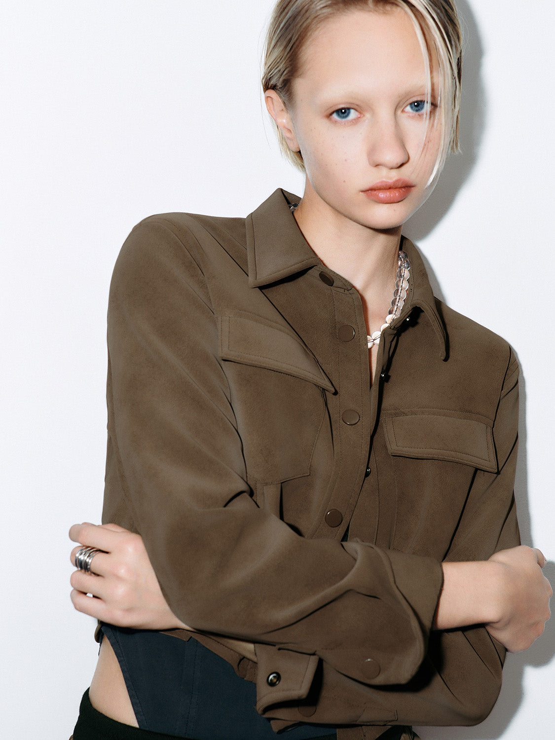 Cropped Flap Pocket Shirts