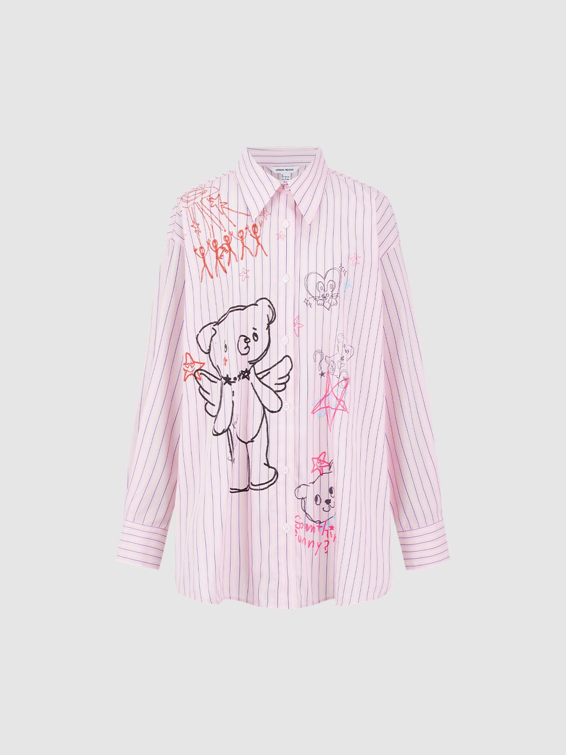 Graffiti Printed Striped Shirts