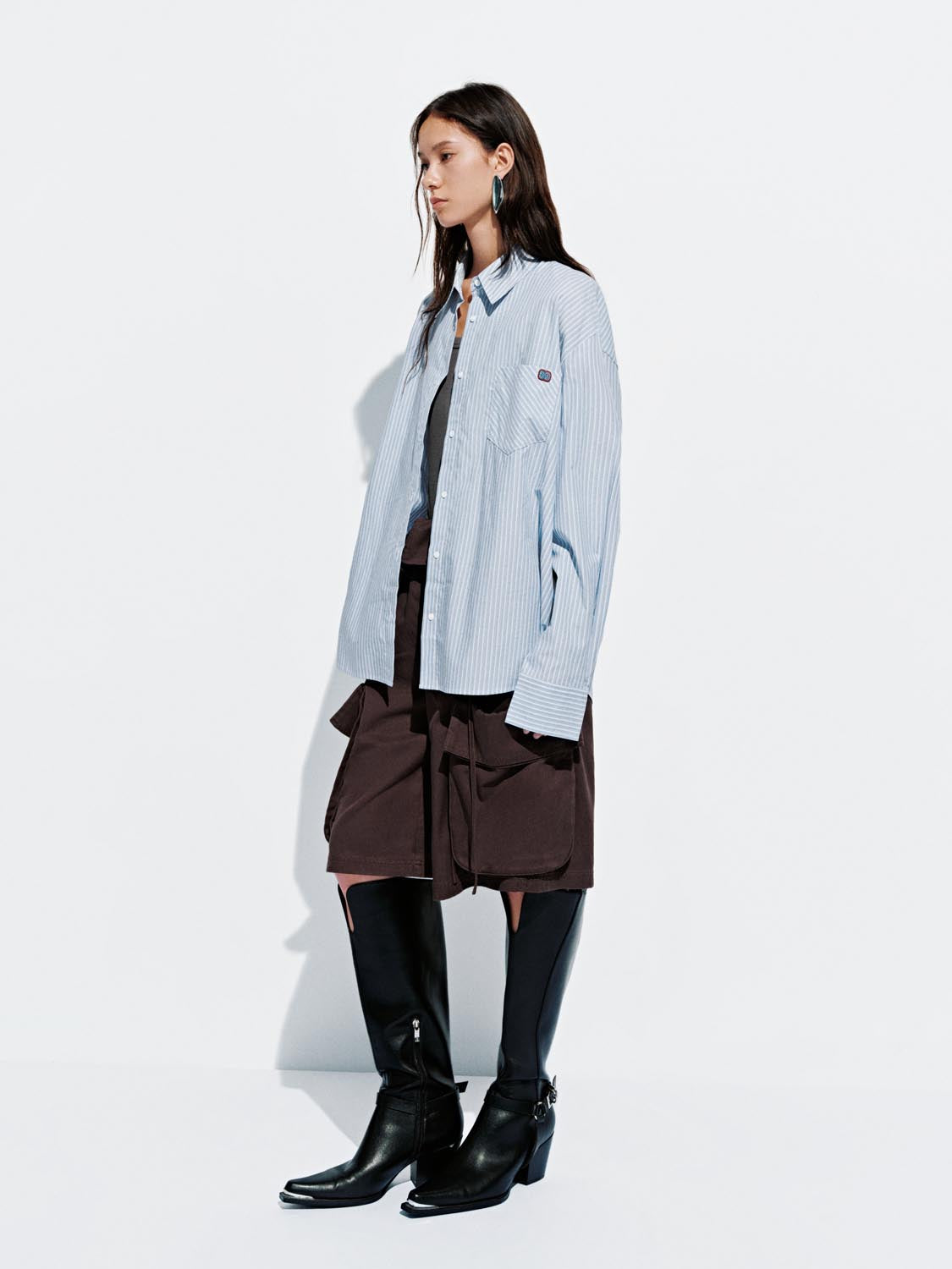 Patch Pocket Striped Shirts