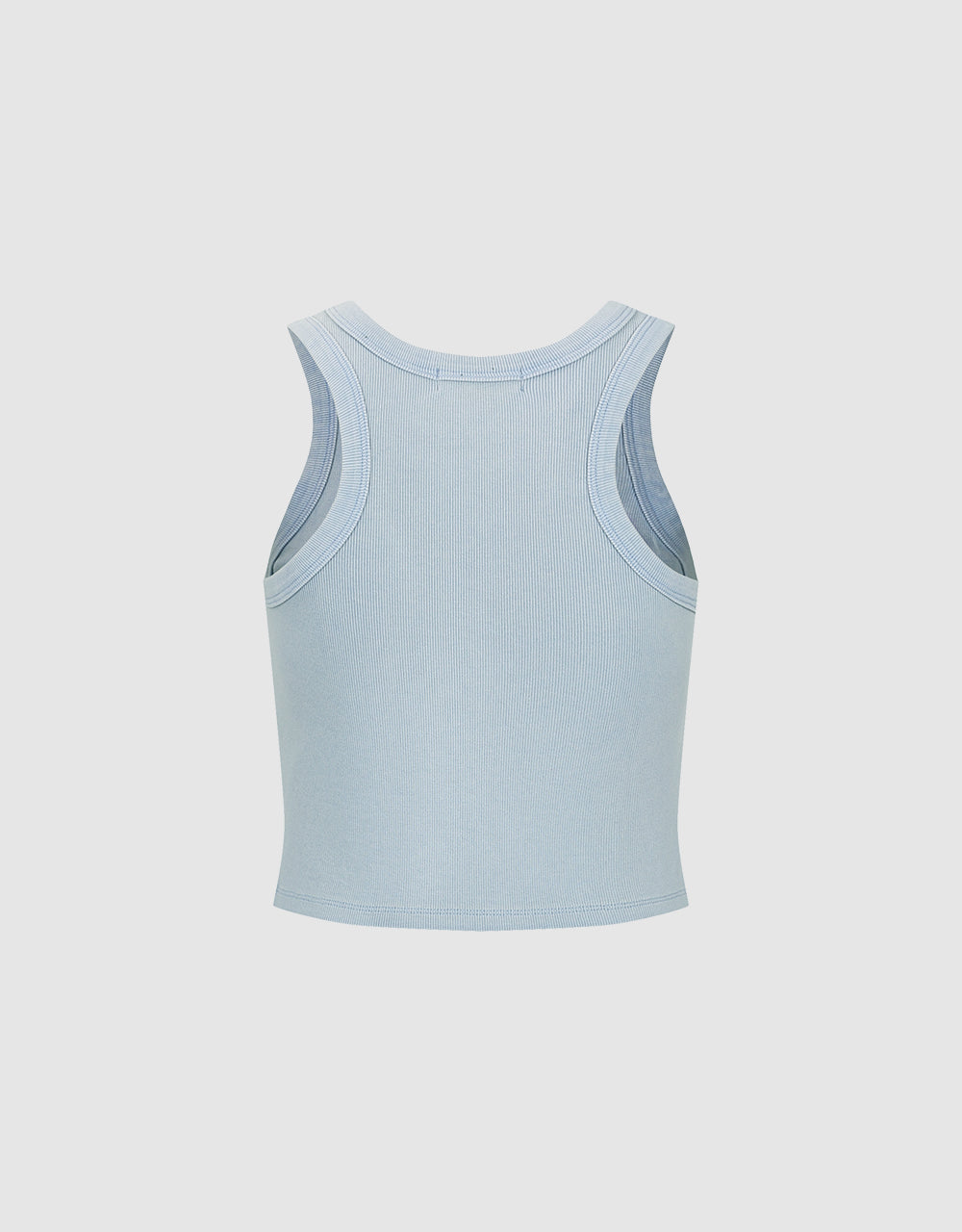 Printed Crew Neck Knitted Tank Top