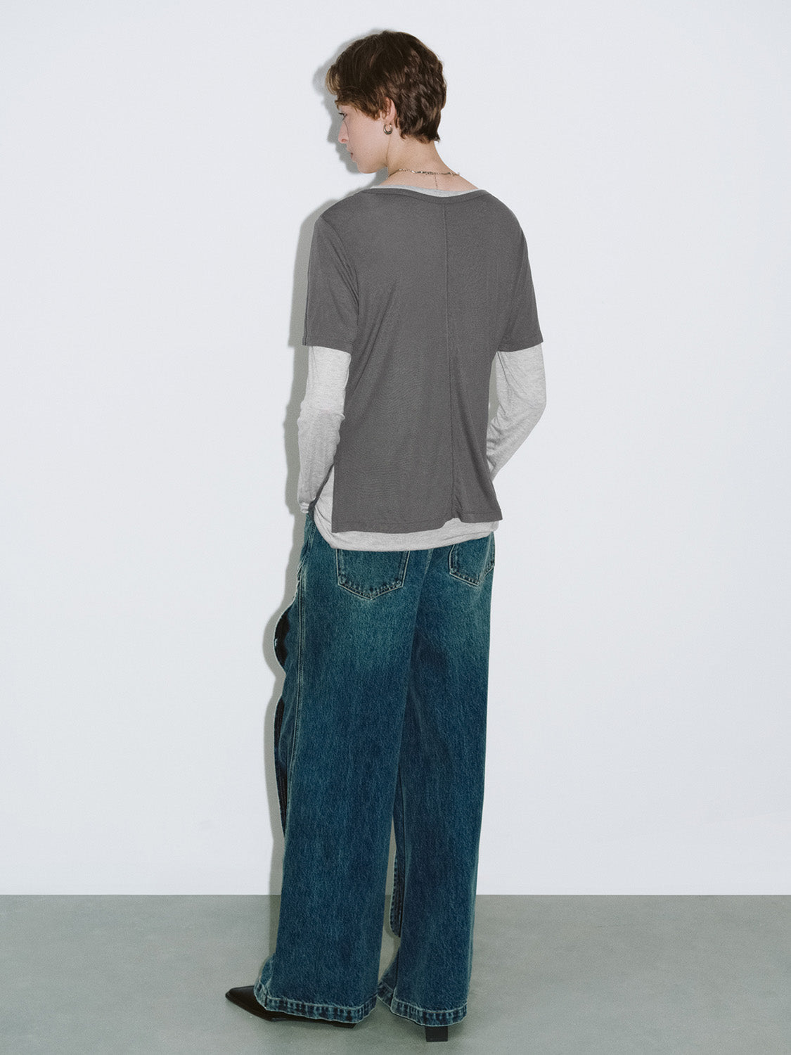 2 In 1 Crew Neck Straight T-Shirt