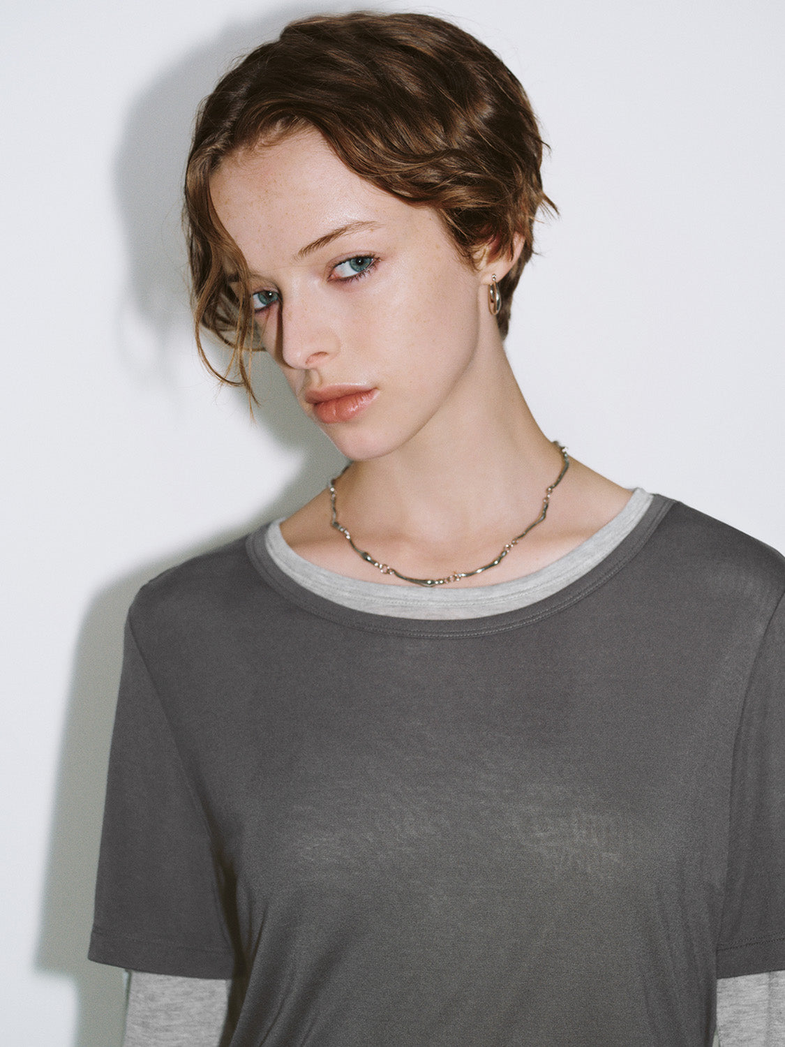 2 In 1 Crew Neck Straight T-Shirt
