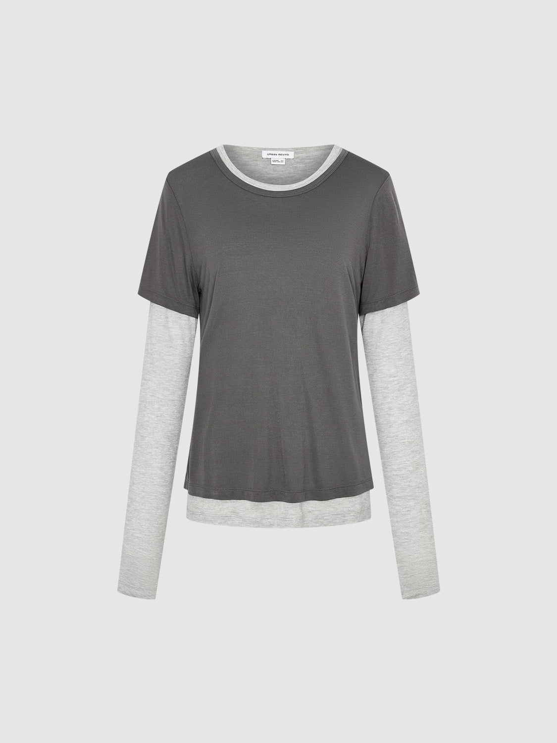 2 In 1 Crew Neck Straight T-Shirt