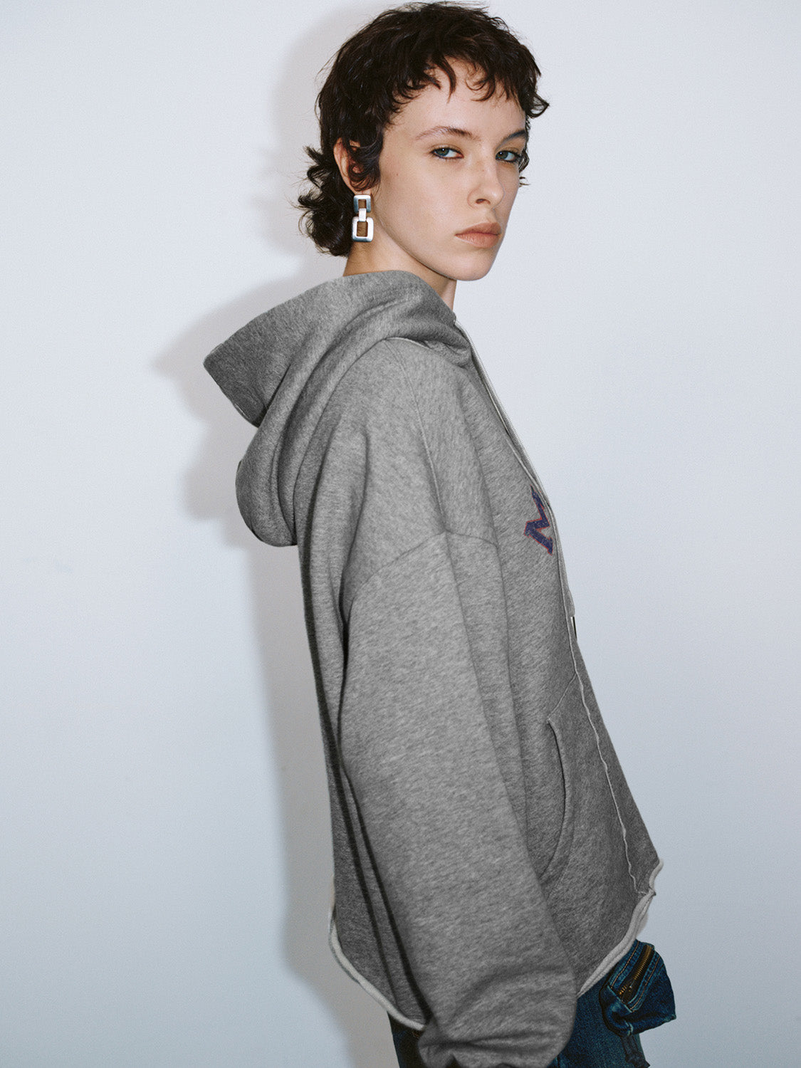 Printed Hooded Loose Sweatshirt