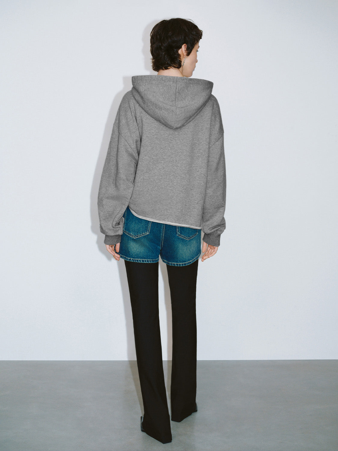 Printed Hooded Loose Sweatshirt