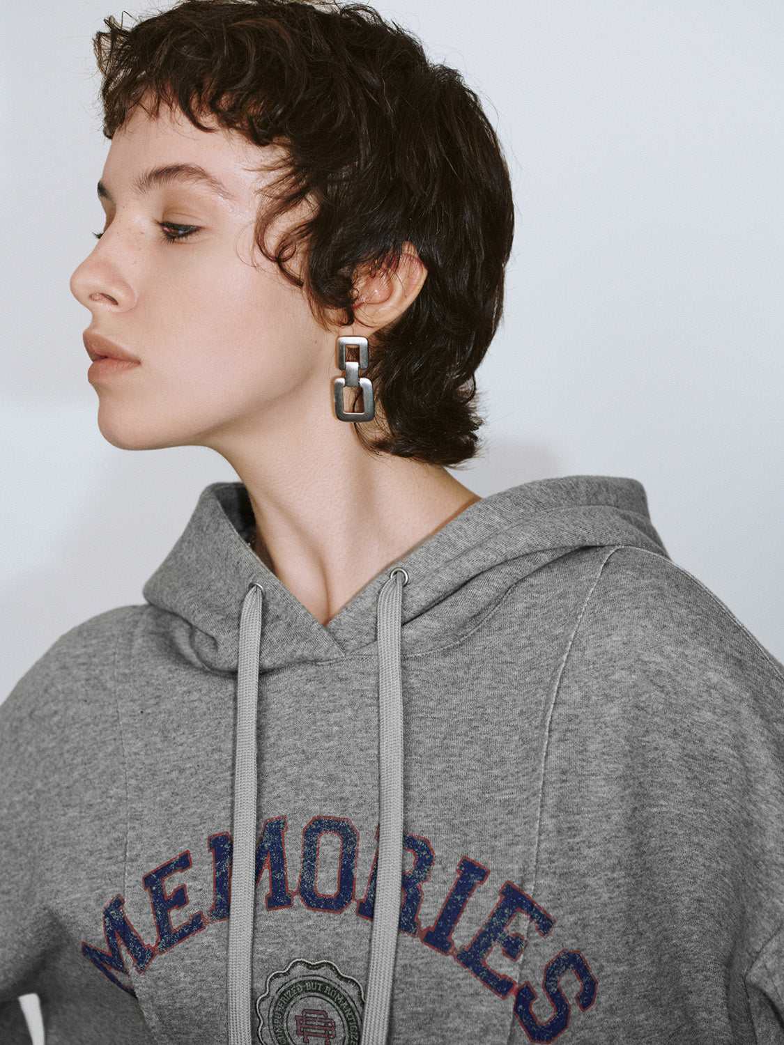 Printed Hooded Loose Sweatshirt