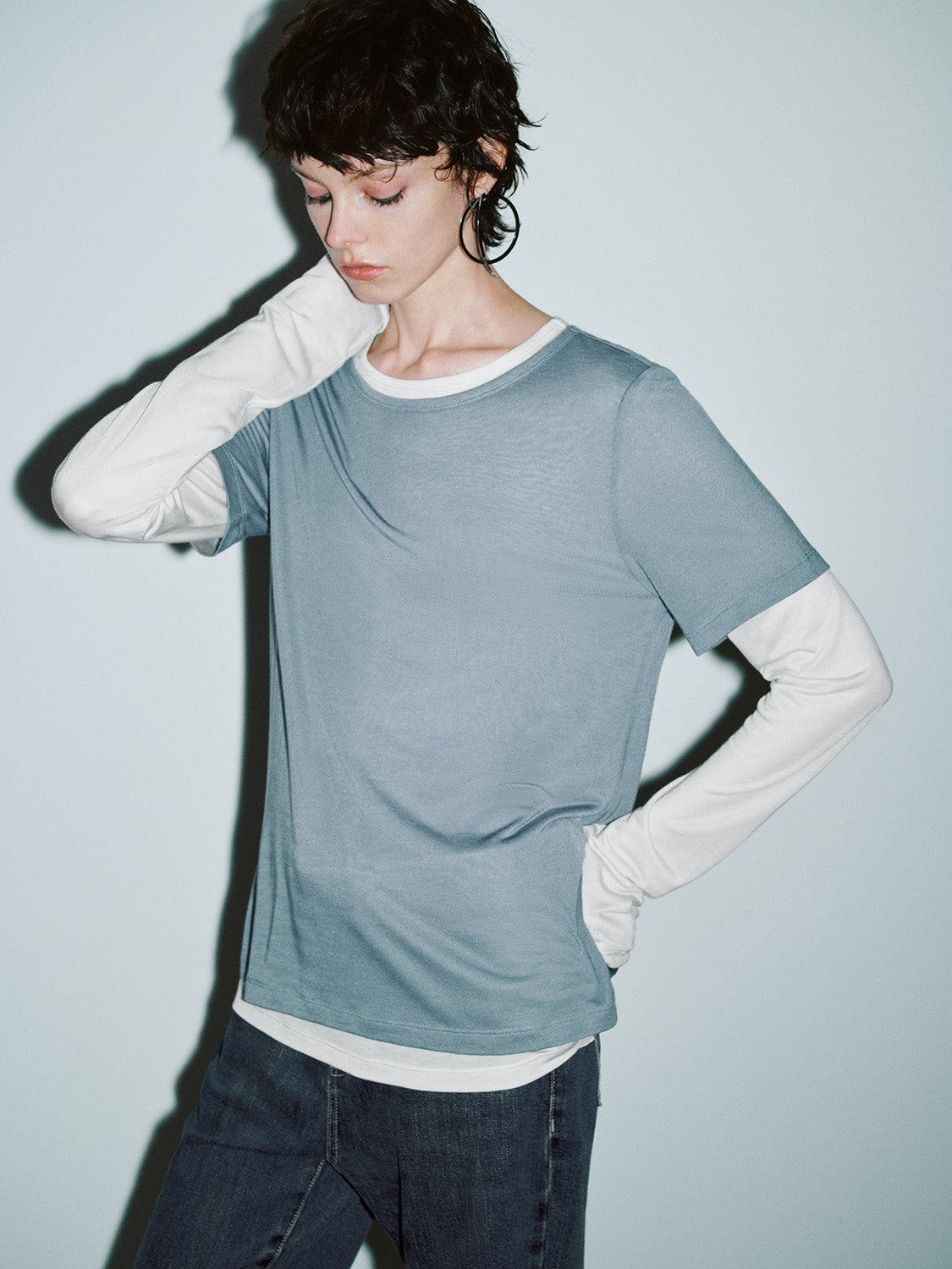 2 In 1 Crew Neck Straight T-Shirt