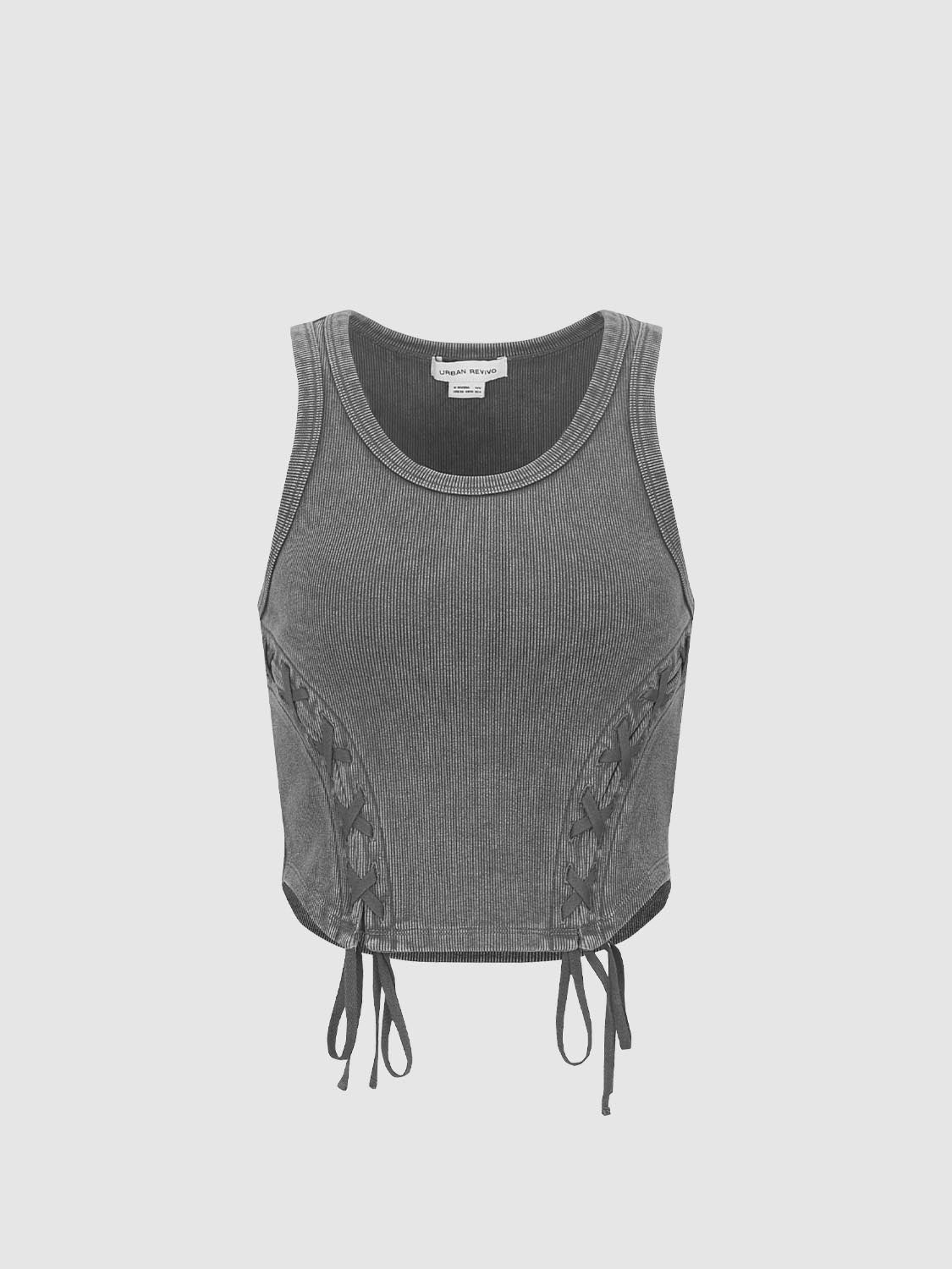 Lace Up Front Tank Tops