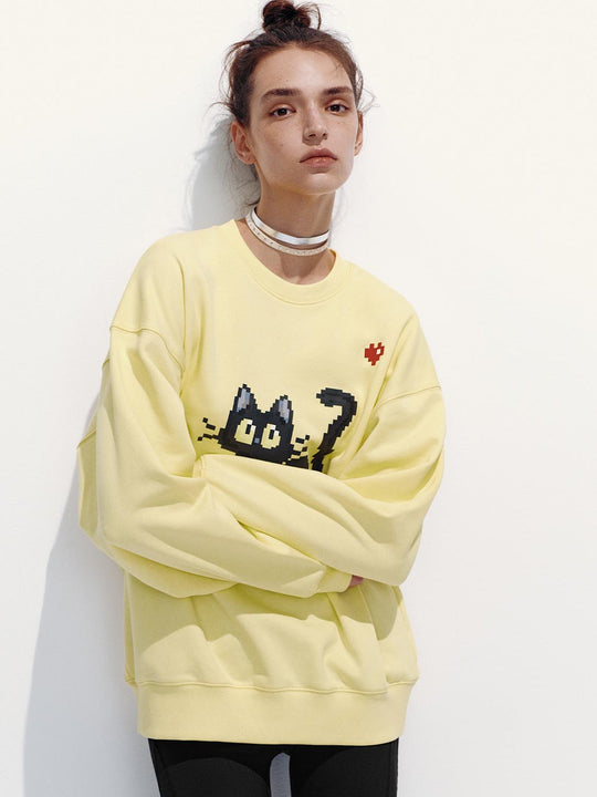 Crew Neck Printed Loose Sweatshirts