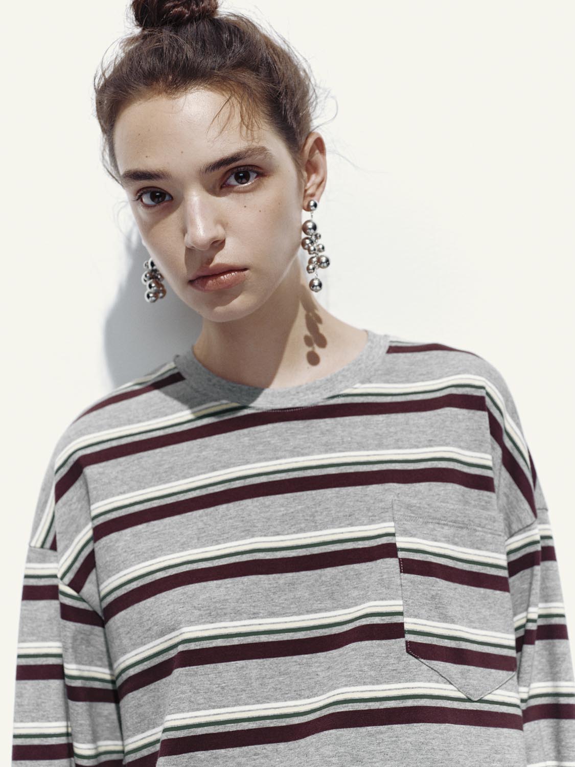Stripped Loose Fit Long Sleeve T-Shirts