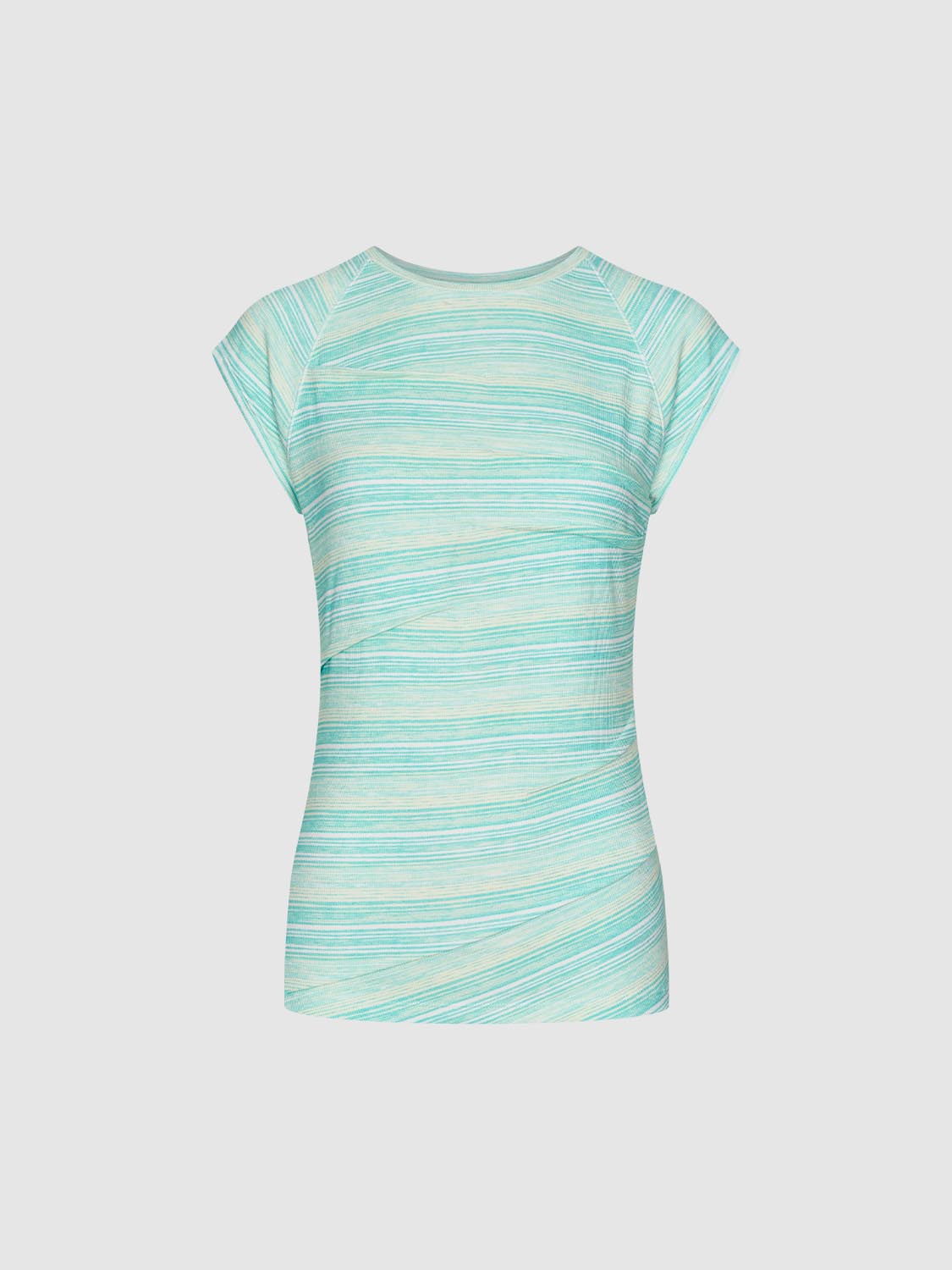 เสื้อยืดแขนสั้นลายทางสลิมฟิต