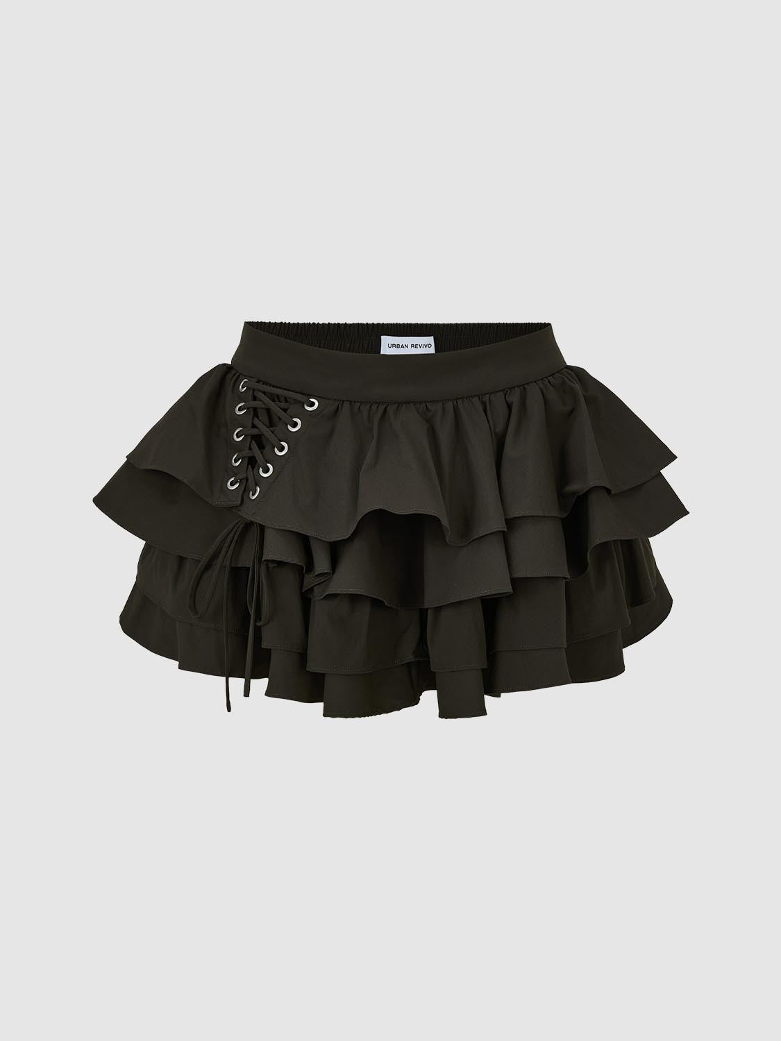 Tiered A-Line Mini Skirts