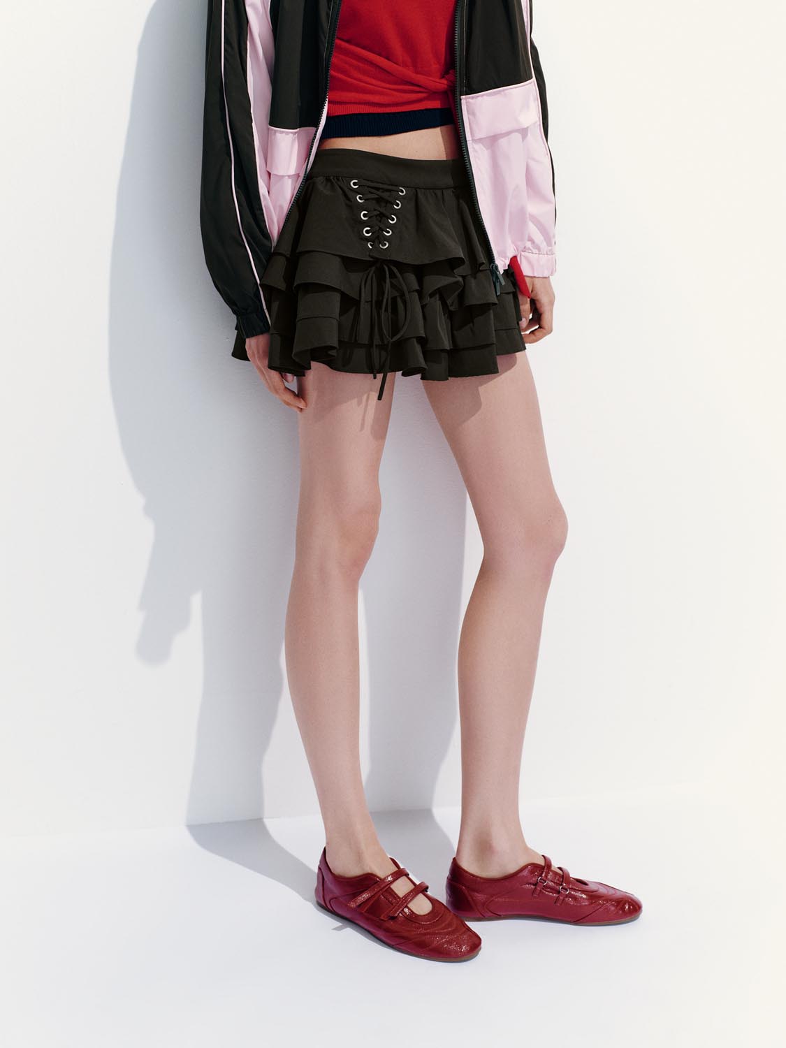 Tiered A-Line Mini Skirts