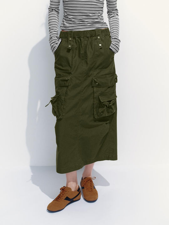 Flap Pocket Straight Skirts