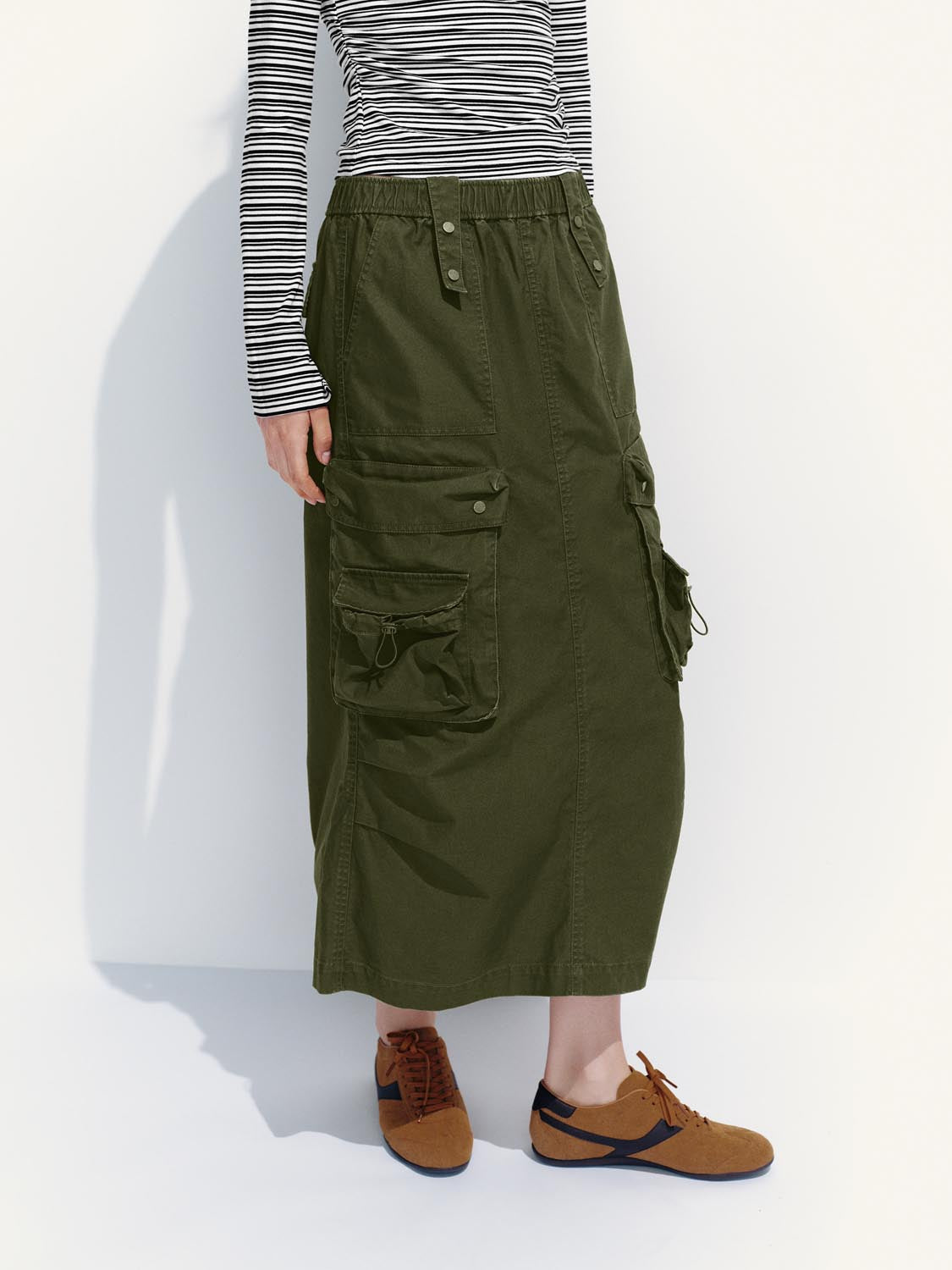 Flap Pocket Straight Skirts