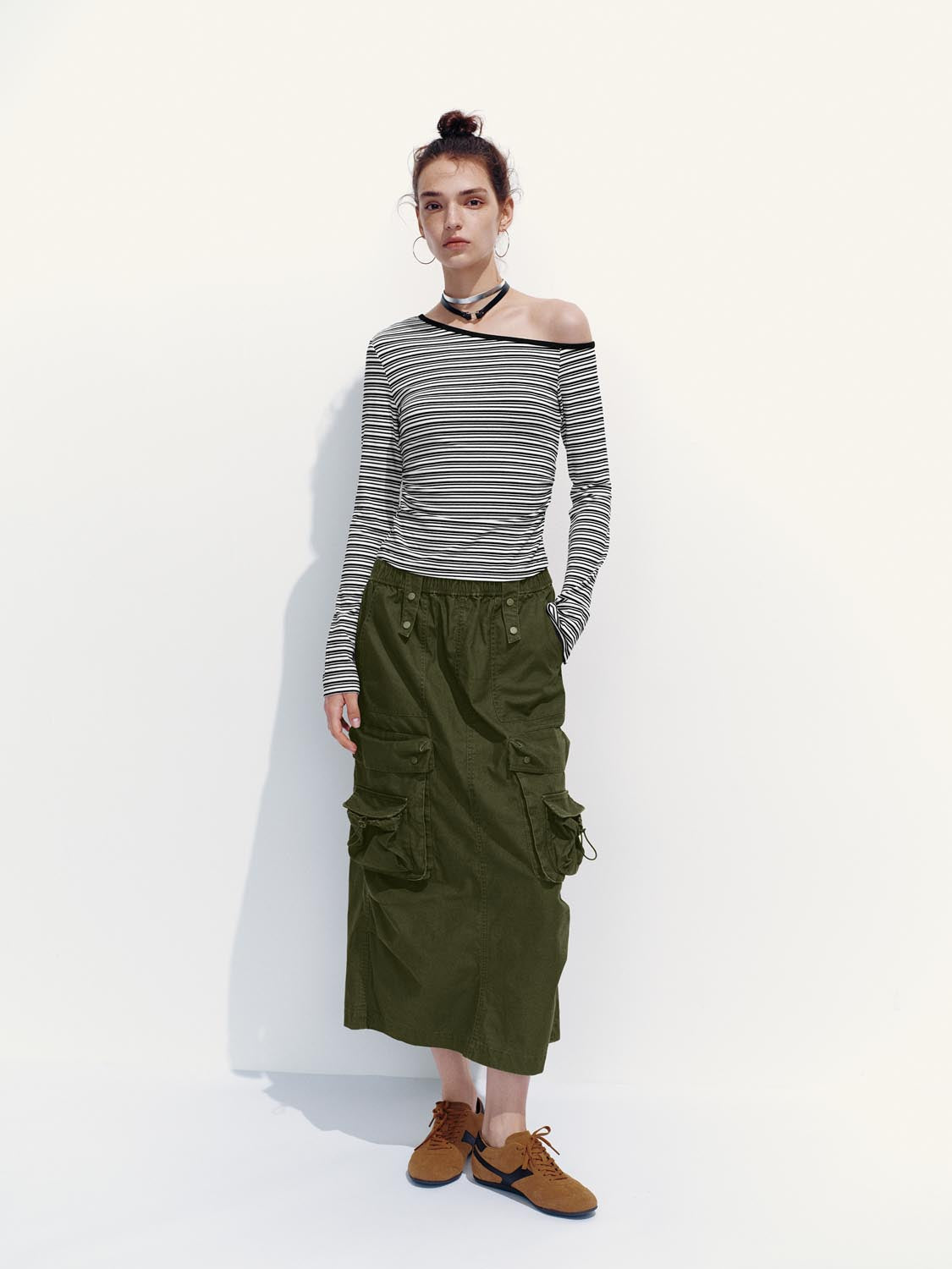 Flap Pocket Straight Skirts