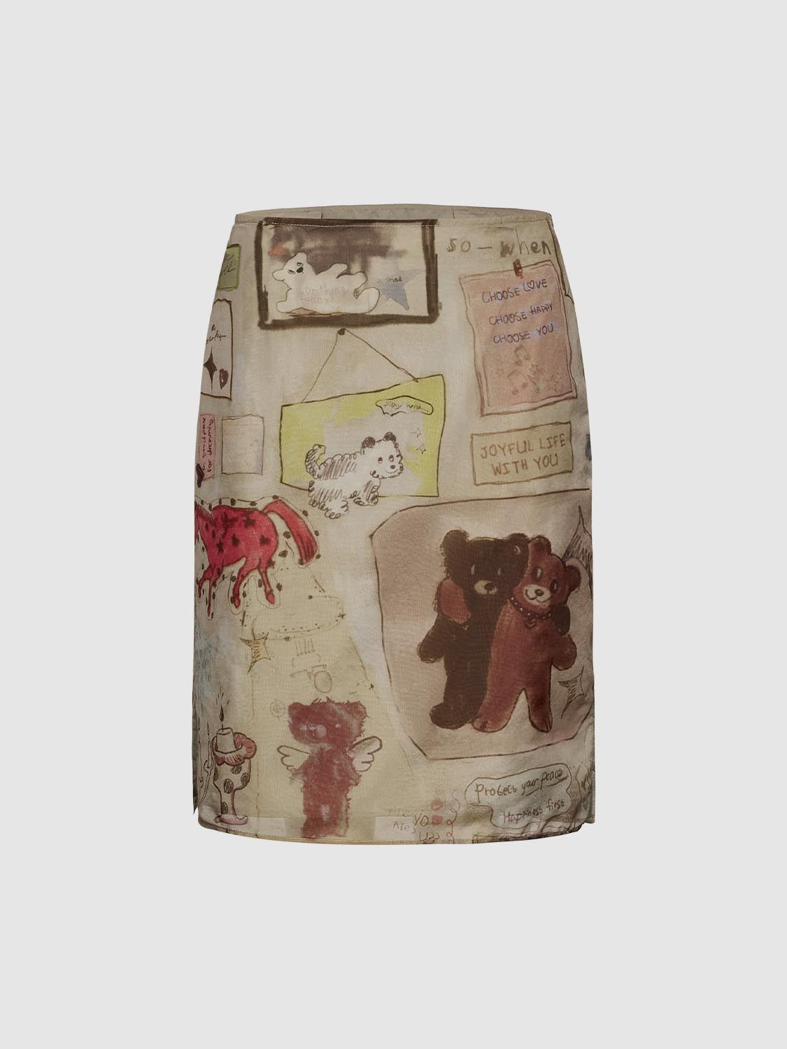 Graphic Straight Midi Skirts