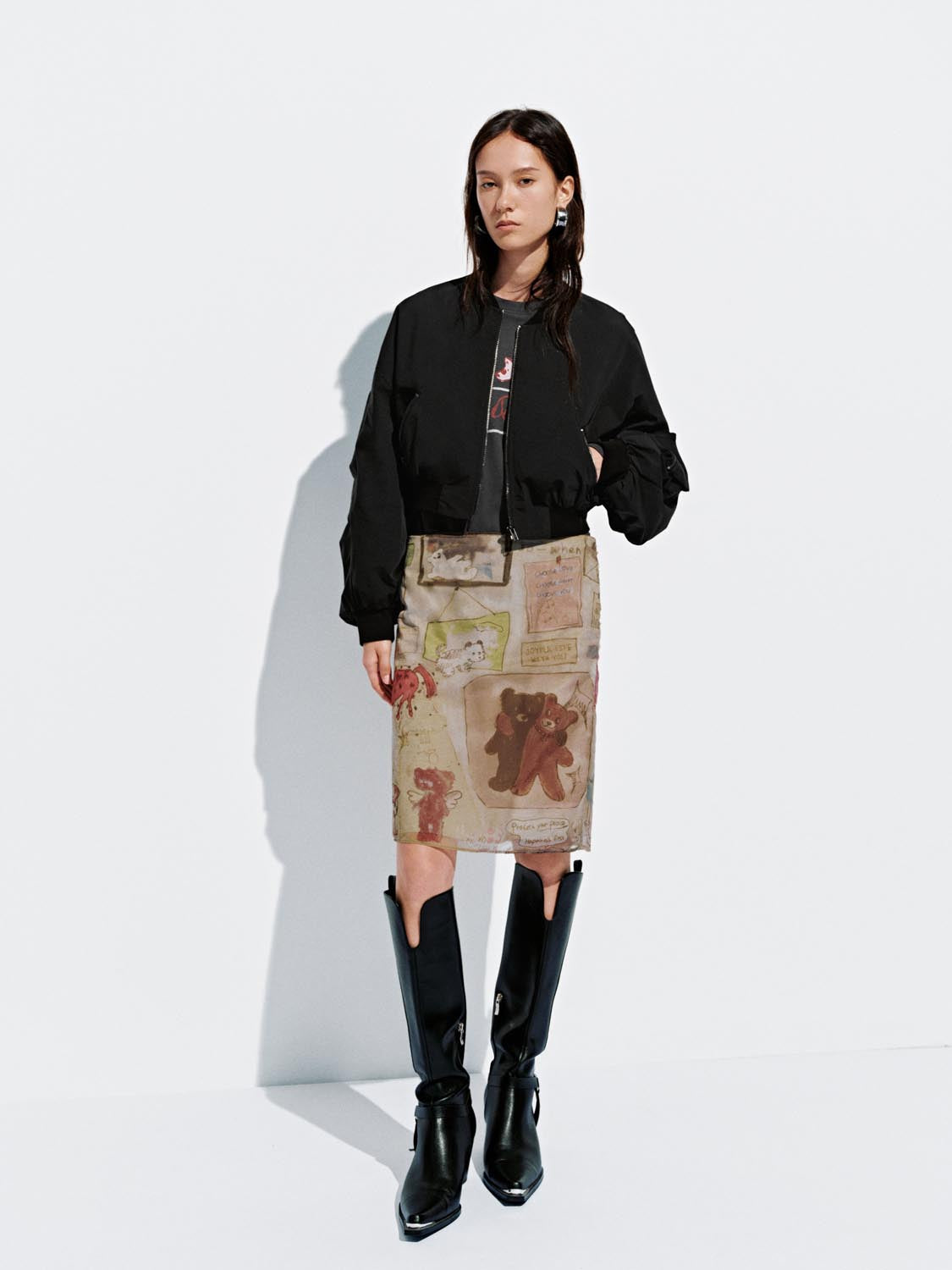 Graphic Straight Midi Skirts