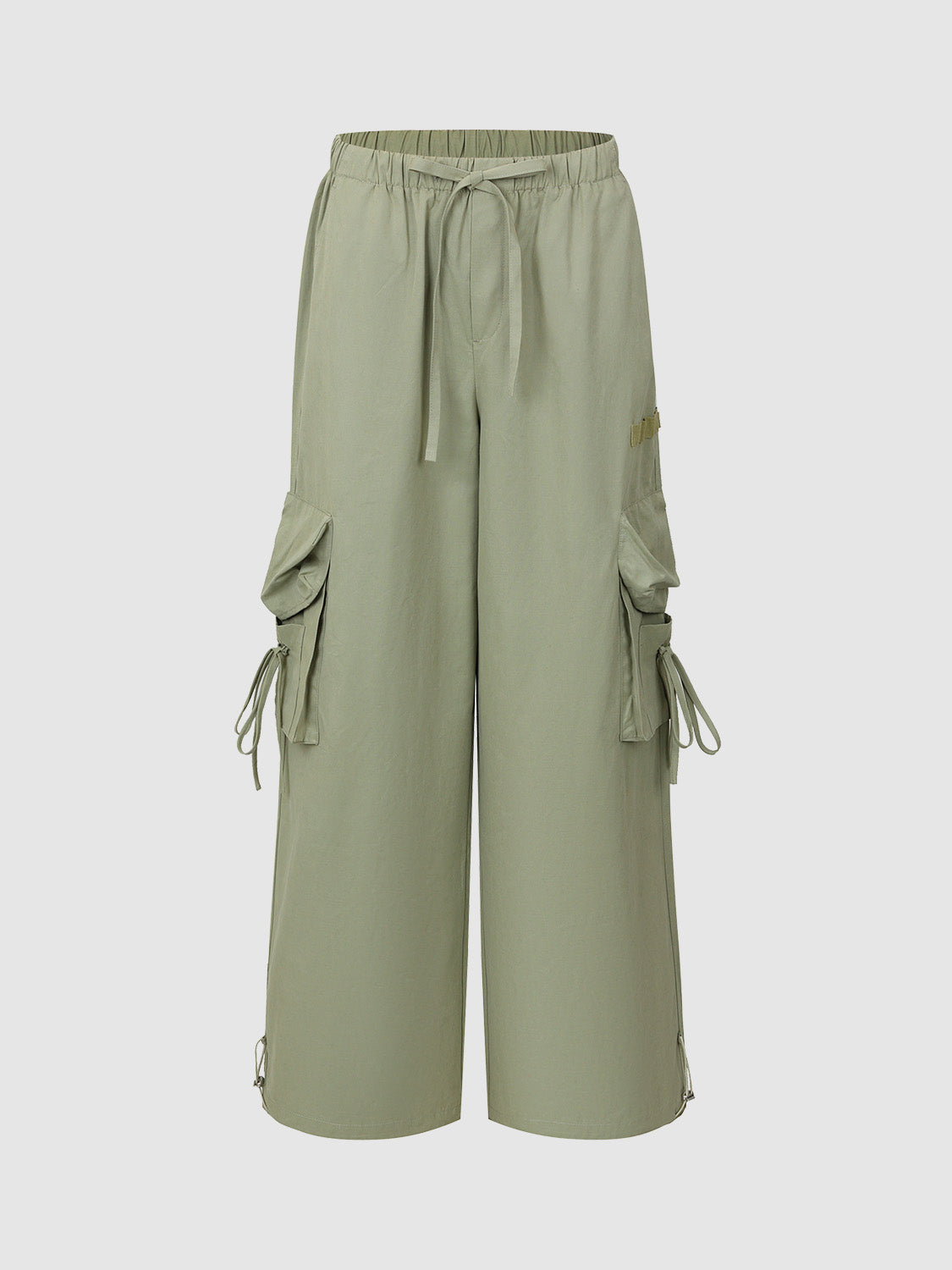 Drawstring Waist Wide-Leg Pants