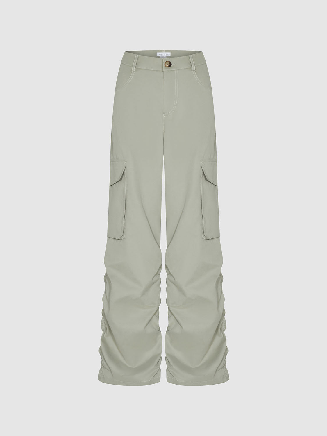 Ruched Wide-Leg Pants