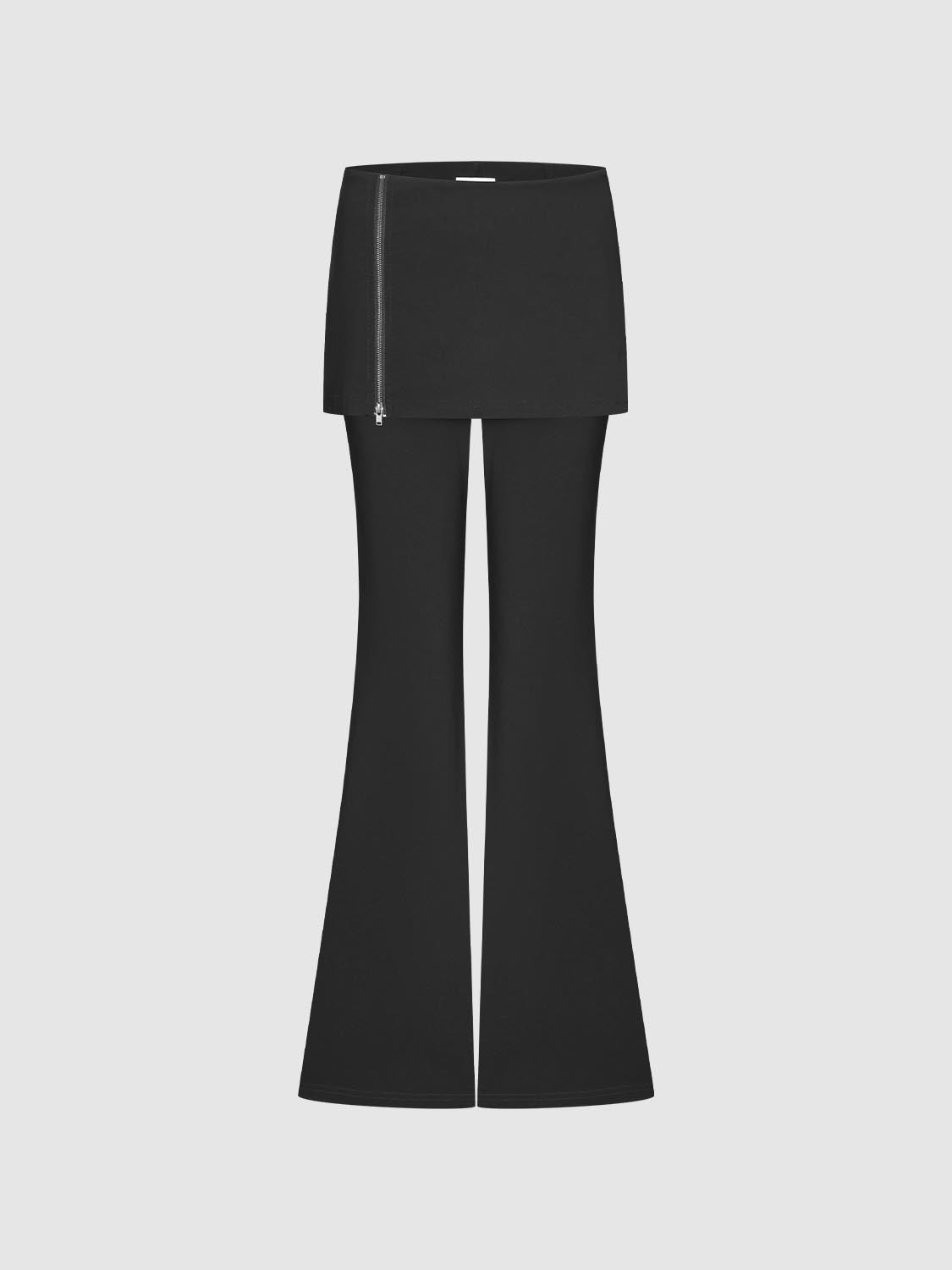 Skirt Layered Flare Pants