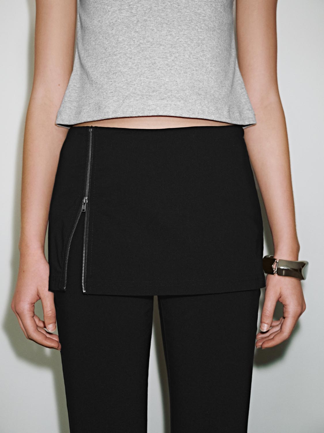 Skirt Layered Flare Pants