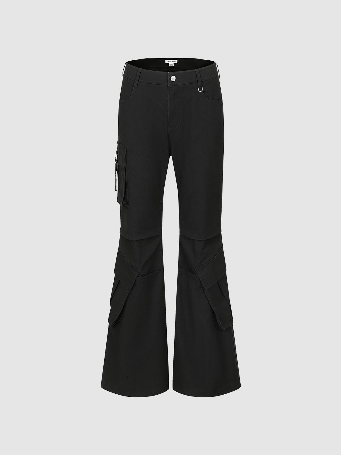 Tiered Cargo Flare Pants