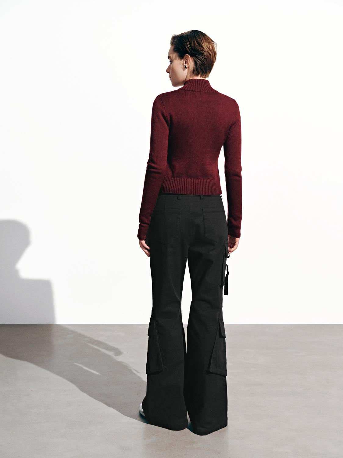 Tiered Cargo Flare Pants