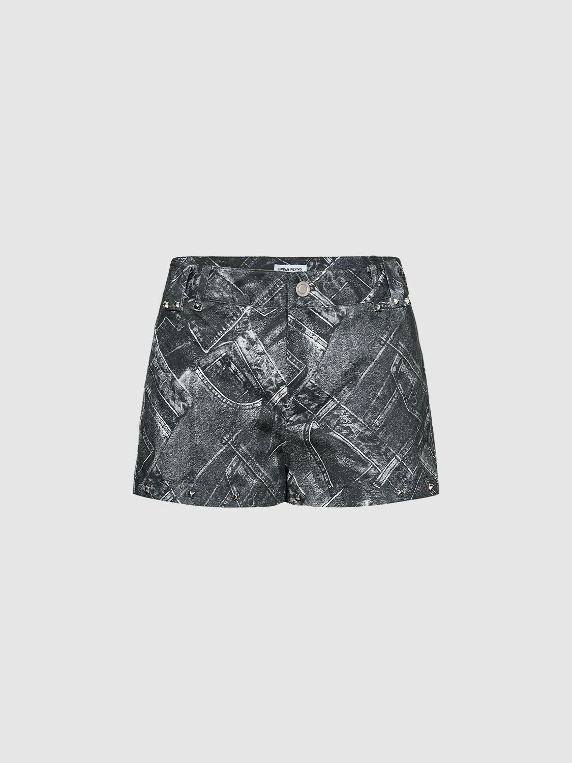 Beaded Print Shorts