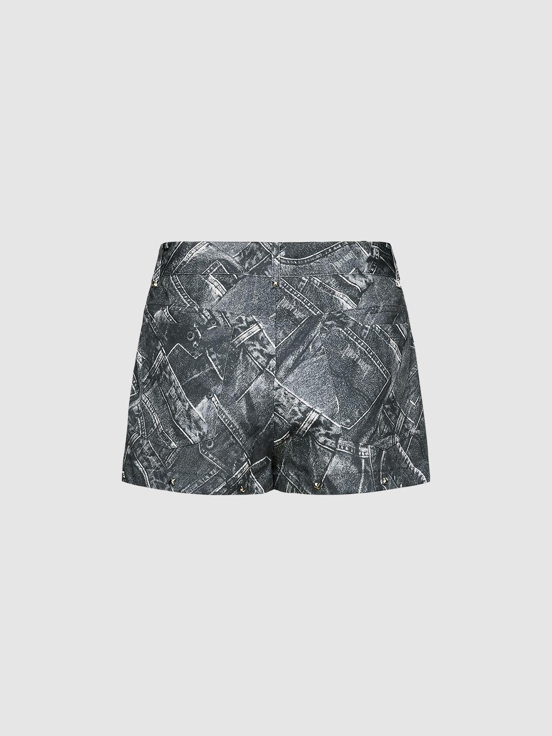 Beaded Print Shorts