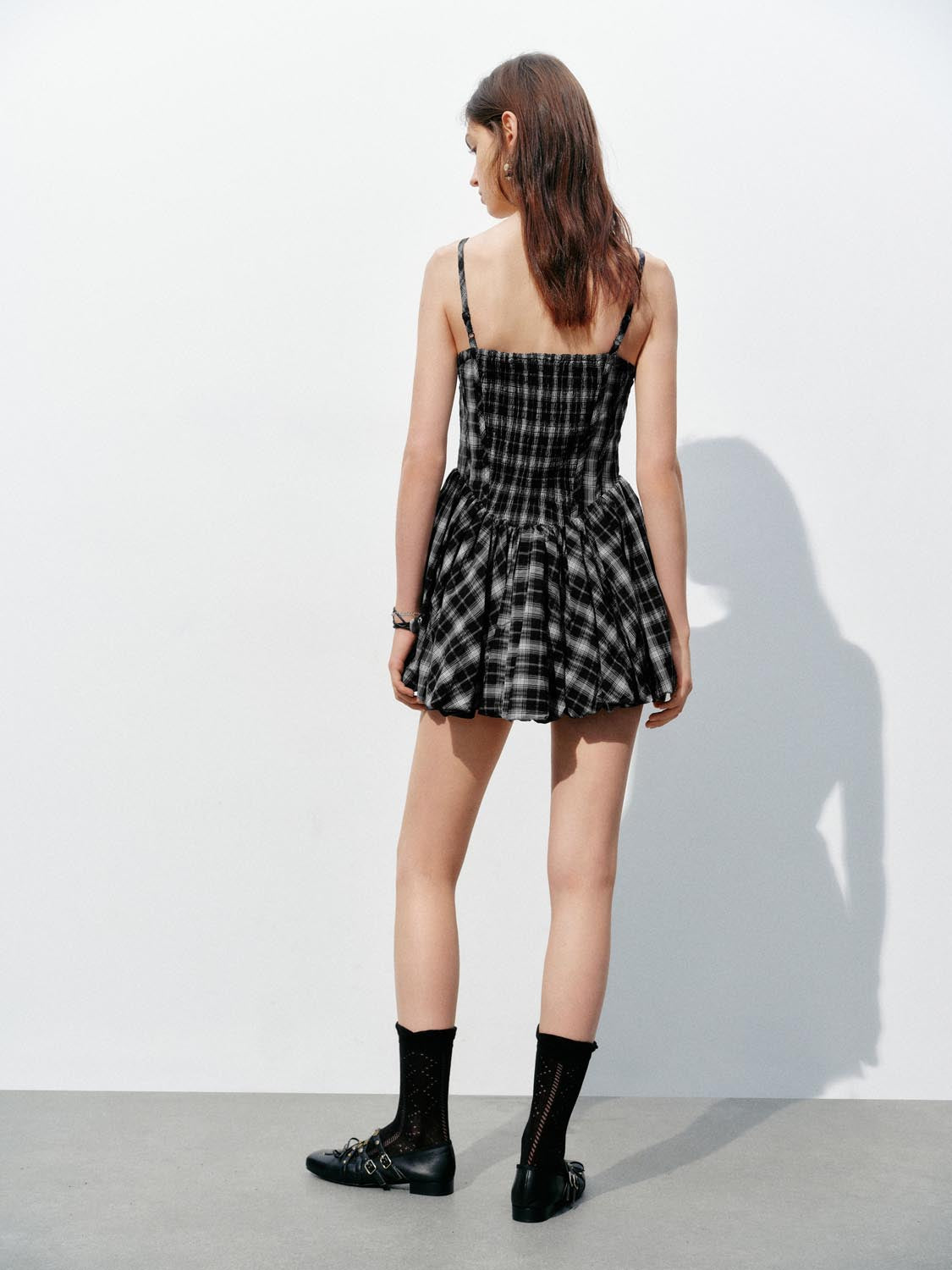 Camisole Plaid A-Line Mini Dresses
