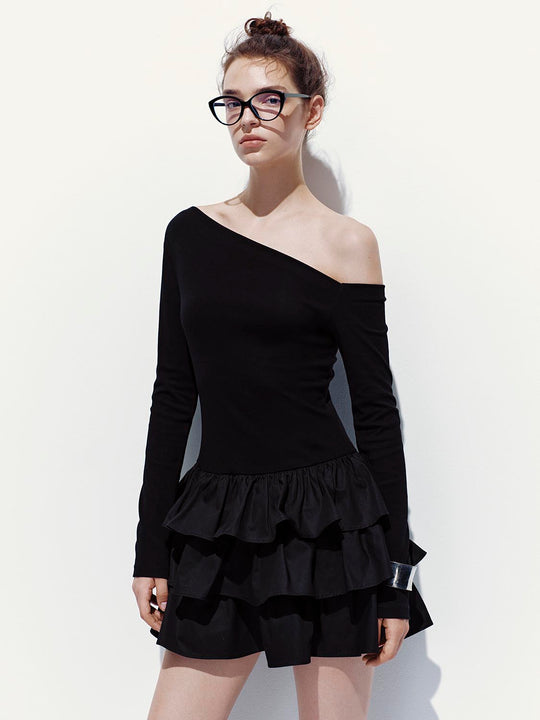 Off Shoulder Tiered Mini Dresses