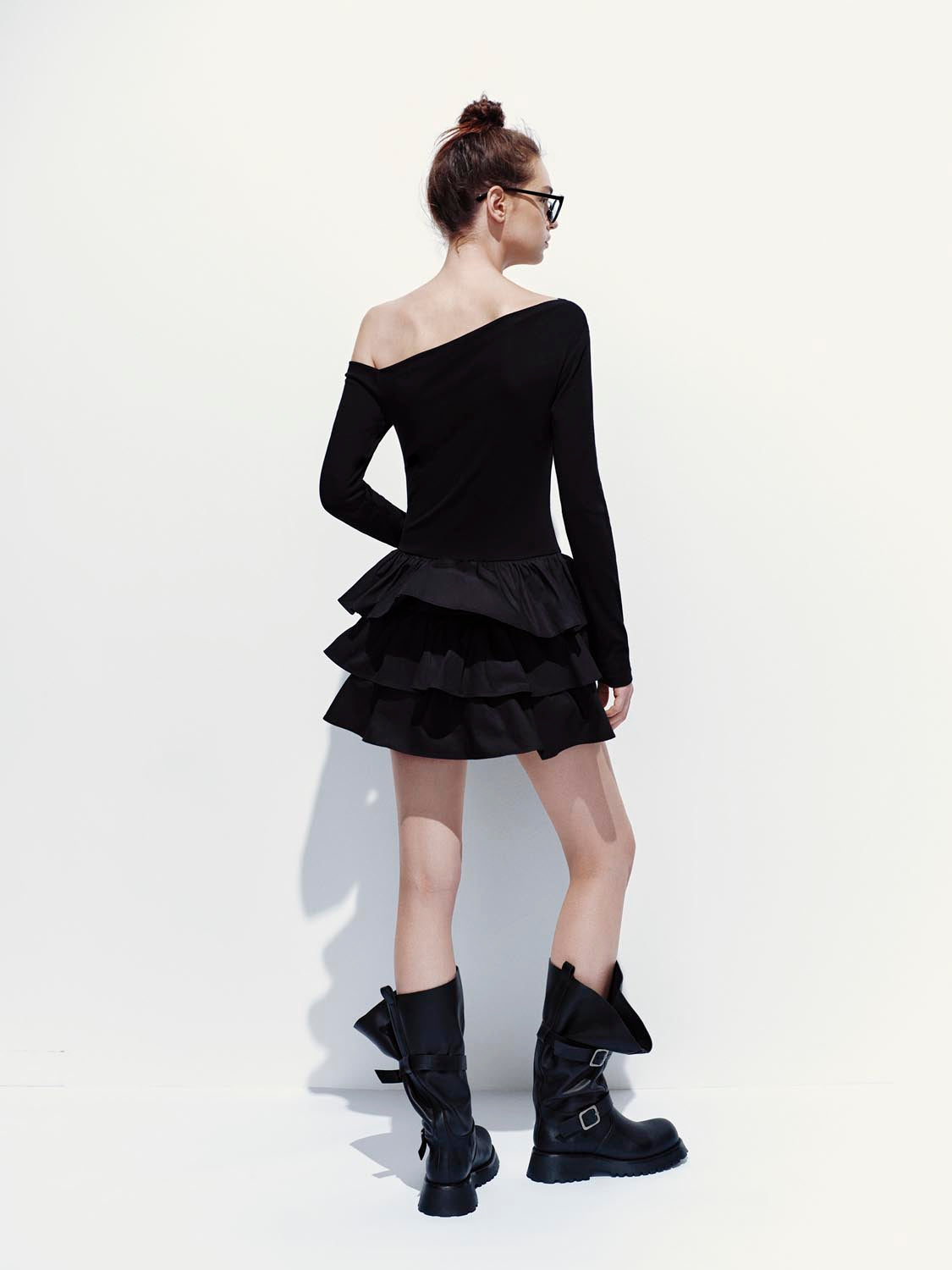 Off Shoulder Tiered Mini Dresses