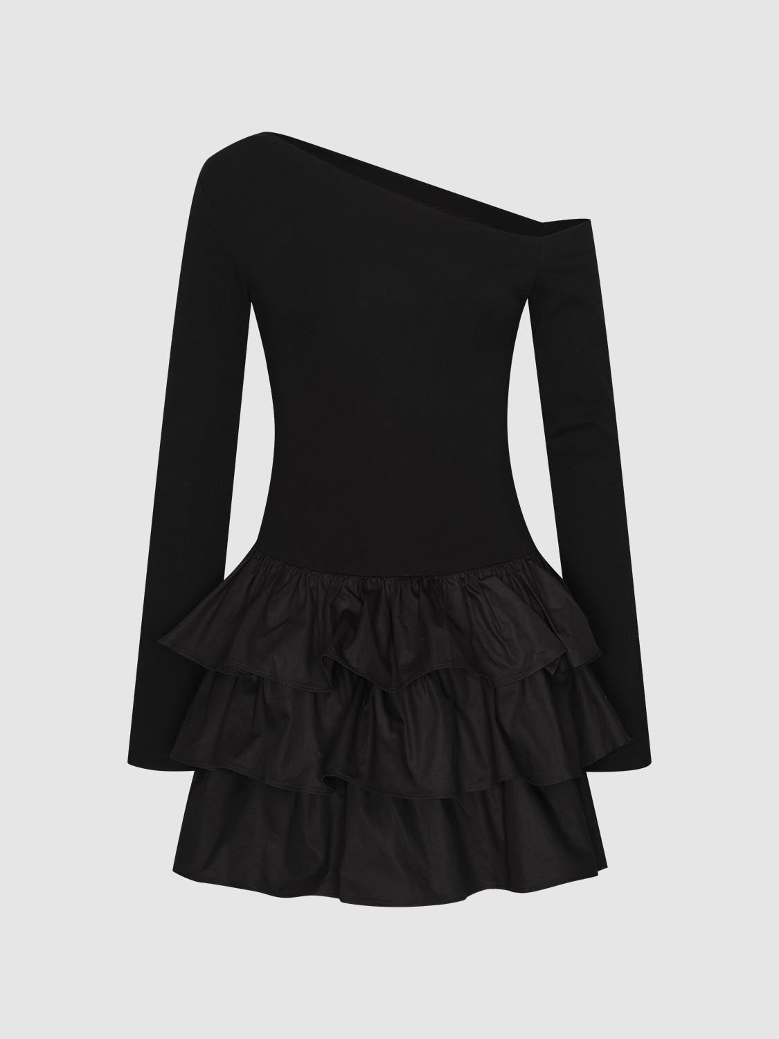 Off Shoulder Tiered Mini Dresses