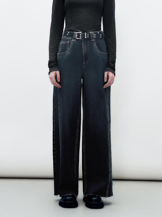 Ankle High Waist Wide-Leg Jeans