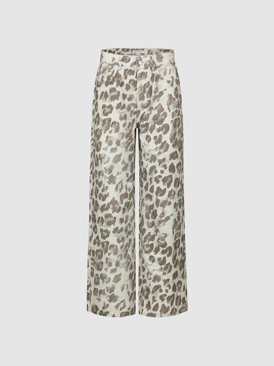 Leopard Print Wide-Leg Jeans