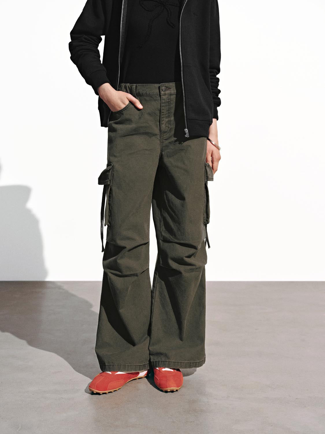 Flap Pocket Flare Leg Jeans