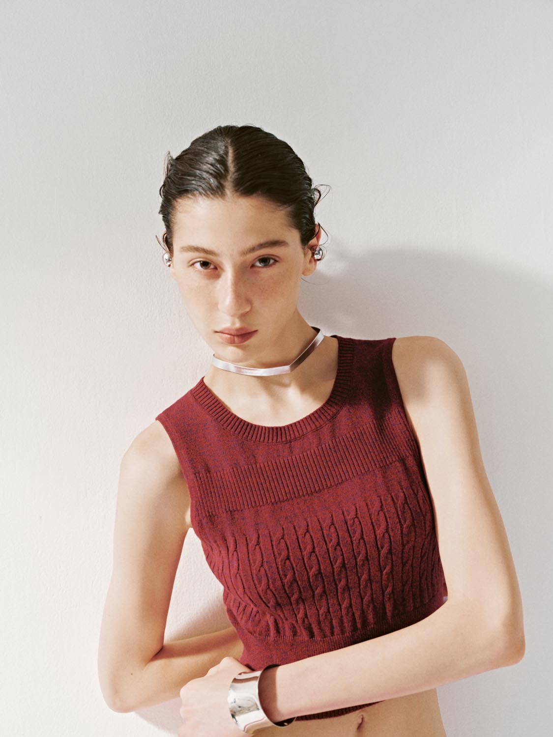 Knitted Cropped Tank Tops