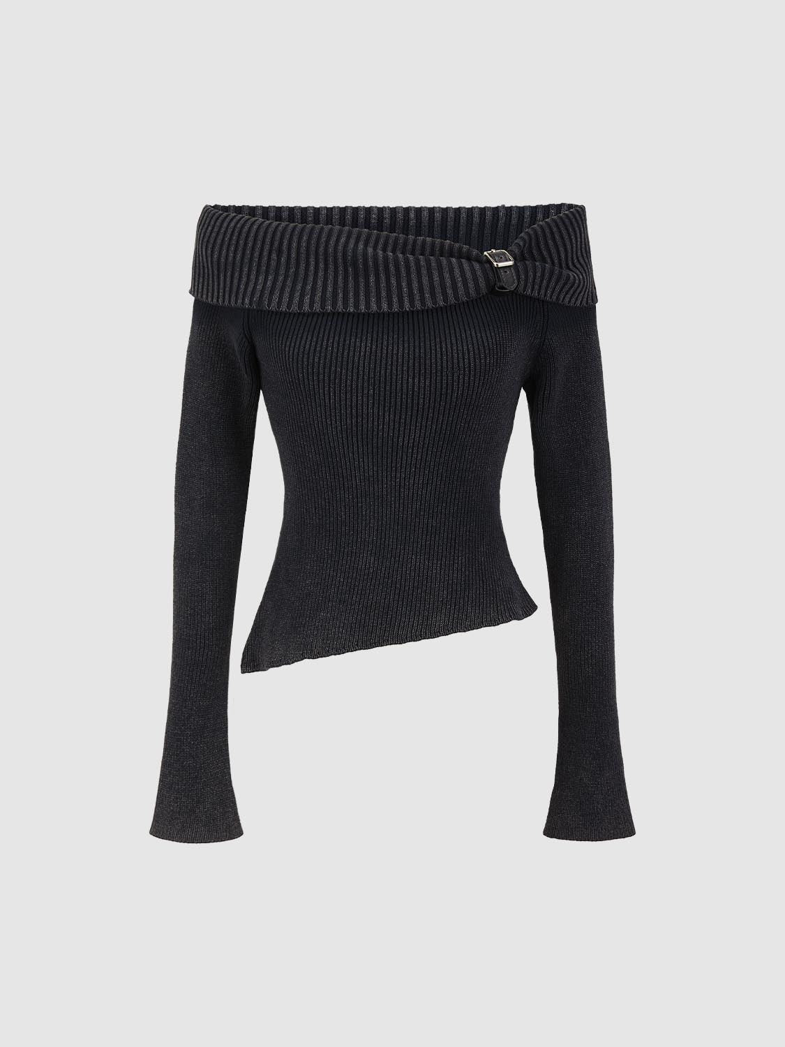 Knitted Off-the-Shoulder T-Shirts